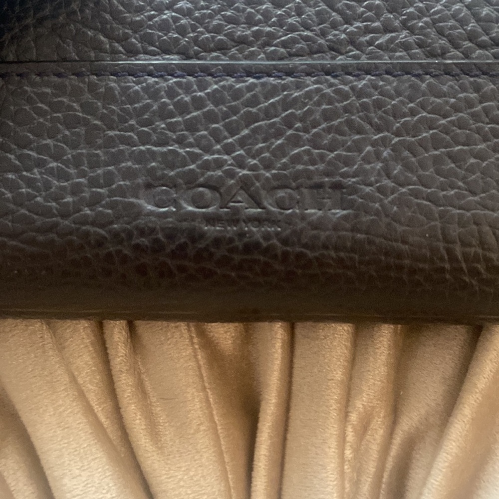 π Coach F11319 Briefcase Graphite Pebbled Leather Business Work laptop Bag - Picture 3 of 8